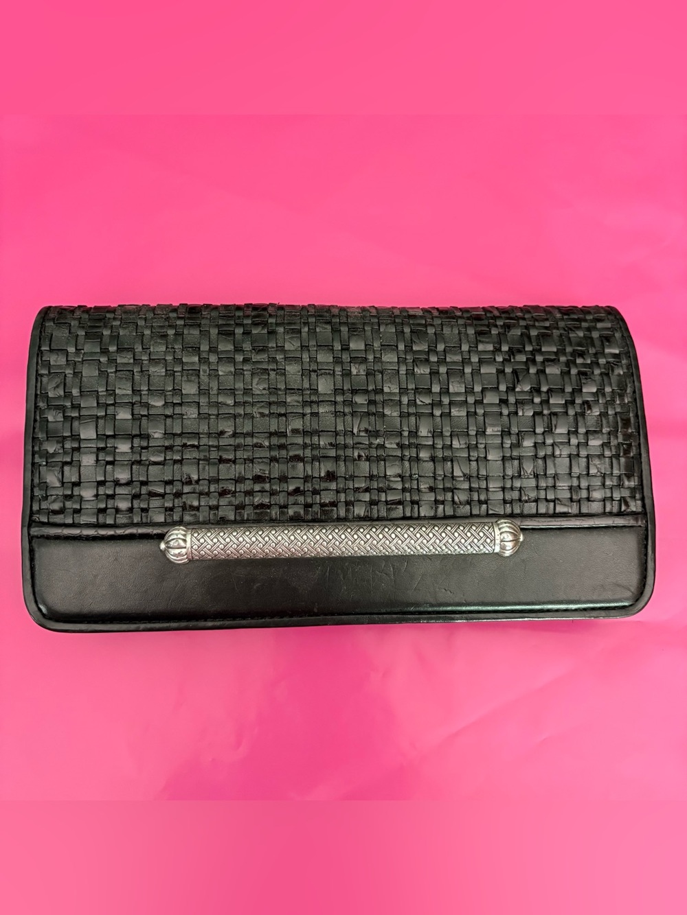 Vintage Brighton Black Leather Clutch Wallet